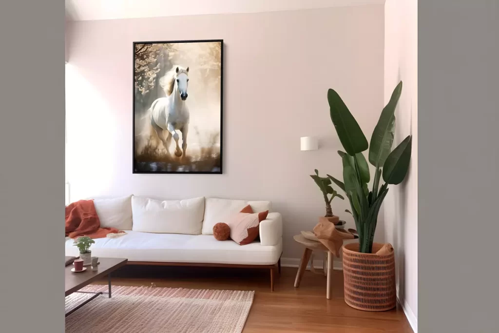 Decoração com quadro de animal