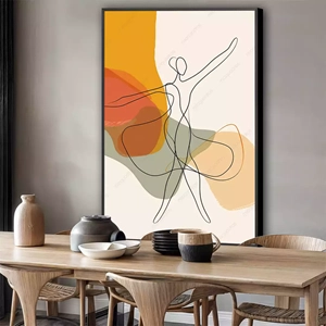 Quadro Boho deitado sobre a superfície, mostrando os detalhes da moldura inferior direita.