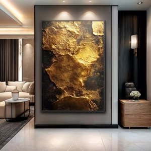Quadro Dourado Reluzente dos Sonhos Eternos deitado sobre a superfície, mostrando os detalhes da moldura inferior direita.