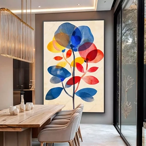 Quadro Flores Transcendentes em Harmonia Cromática deitado sobre a superfície, mostrando os detalhes da moldura inferior direita.
