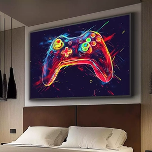 Quadro Gamer deitado sobre a superfície, mostrando os detalhes da moldura inferior direita.
