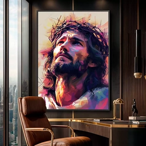Quadro Jesus Em Silêncio Sob a Coroa de Espinhos deitado sobre a superfície, mostrando os detalhes da moldura inferior direita.