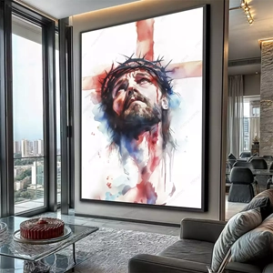 Quadro Jesus deitado sobre a superfície, mostrando os detalhes da moldura inferior direita.