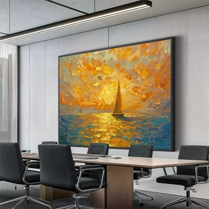 Quadro Mar Ensolarado com Reflexos de Paz Celestial deitado sobre a superfície, mostrando os detalhes da moldura inferior direita.