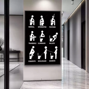 Quadro Para Banheiro deitado sobre a superfície, mostrando os detalhes da moldura inferior direita.
