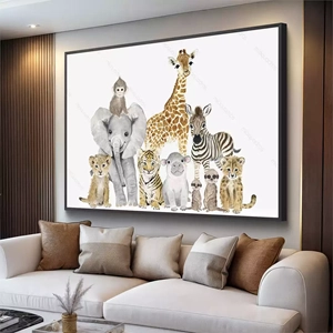 Quadro Safari deitado sobre a superfície, mostrando os detalhes da moldura inferior direita.