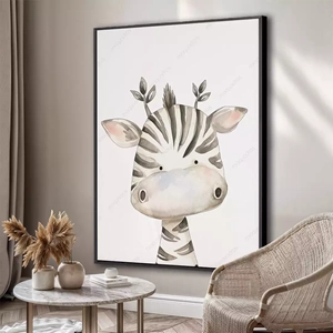 Quadro Safari deitado sobre a superfície, mostrando os detalhes da moldura inferior direita.