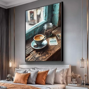 Quadro Vintage deitado sobre a superfície, mostrando os detalhes da moldura inferior direita.