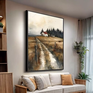 Quadro Vintage deitado sobre a superfície, mostrando os detalhes da moldura inferior direita.