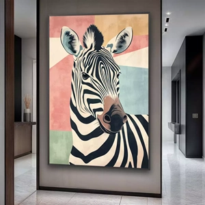 Quadro Zebra Frontal deitado sobre a superfície, mostrando os detalhes da moldura inferior direita.