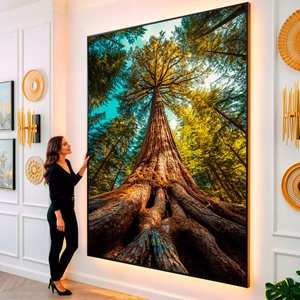 Quadro Árvore Colossal das Raízes Eternas visto de frente, exibindo sua moldura e sua arte.