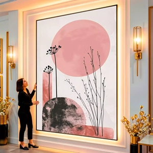 Quadro Boho da Serenidade e Florações Poéticas visto de frente, exibindo sua moldura e sua arte.