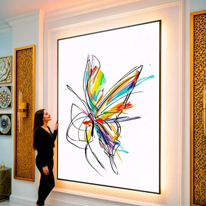 Quadro Borboleta Arco visto de frente, exibindo sua moldura e sua arte.