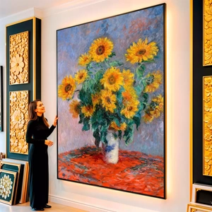 Quadro Buquê de Girassóis visto de frente, exibindo sua moldura e sua arte.