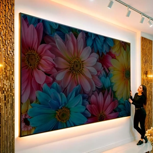 Quadro Flores Puras no Despertar Radiante visto de frente, exibindo sua moldura e sua arte.