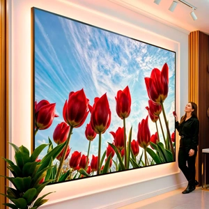 Quadro Flores visto de frente, exibindo sua moldura e sua arte.