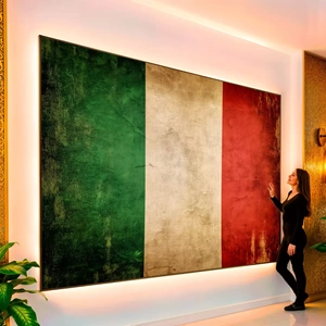 Quadro Italia visto de frente, exibindo sua moldura e sua arte.