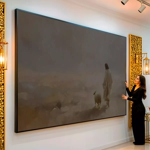 Quadro Jesus é o Caminho a Verdade e a Vida visto de frente, exibindo sua moldura e sua arte.
