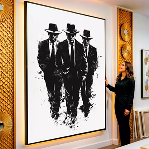 Quadro Mafia visto de frente, exibindo sua moldura e sua arte.