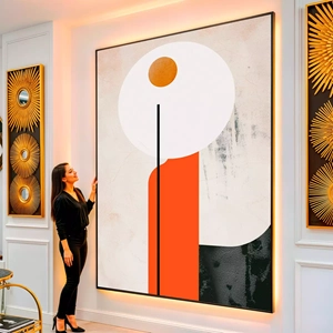 Quadro Minimalista visto de frente, exibindo sua moldura e sua arte.