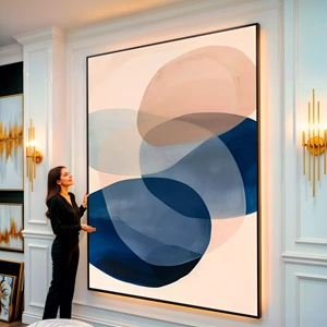 Quadro Minimalista visto de frente, exibindo sua moldura e sua arte.