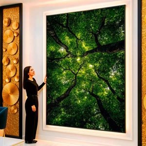 Quadro Natureza visto de frente, exibindo sua moldura e sua arte.