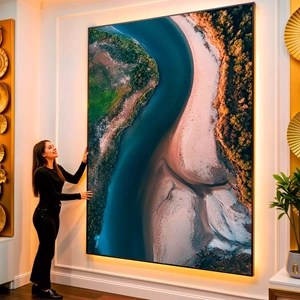Quadro Natureza Dançando em Cores do Entardecer visto de frente, exibindo sua moldura e sua arte.