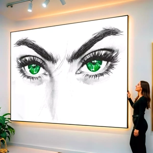 Quadro Olho visto de frente, exibindo sua moldura e sua arte.