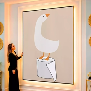 Quadro Para Banheiro visto de frente, exibindo sua moldura e sua arte.