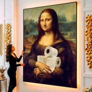 Quadro Para Banheiro visto de frente, exibindo sua moldura e sua arte.