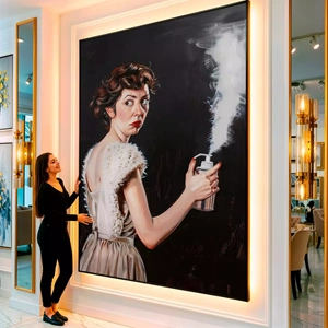 Quadro Para Banheiro visto de frente, exibindo sua moldura e sua arte.
