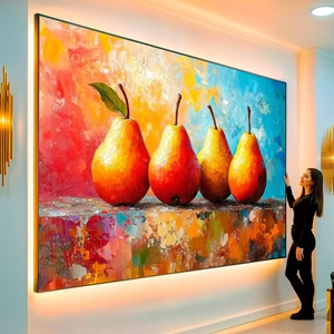 Quadro Pêra em Pintura visto de frente, exibindo sua moldura e sua arte.