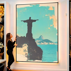 Quadro Rio de Janeiro visto de frente, exibindo sua moldura e sua arte.