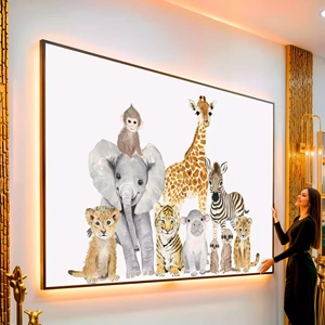 Quadro Safari visto de frente, exibindo sua moldura e sua arte.