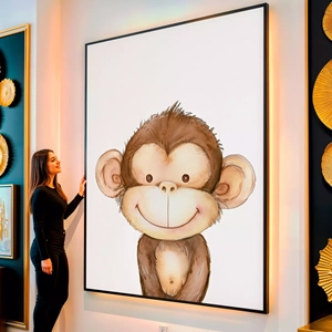 Quadro Safari visto de frente, exibindo sua moldura e sua arte.