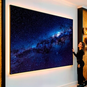 Quadro Via Láctea visto de frente, exibindo sua moldura e sua arte.