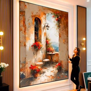 Quadro Vintage visto de frente, exibindo sua moldura e sua arte.