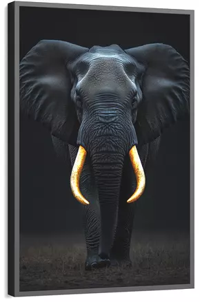 Quadro decorativo de um elefante com presas longas