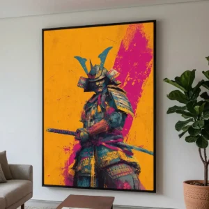 Quadro Samurai com Energia Moderna