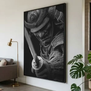Quadro Samurai com espada erguida