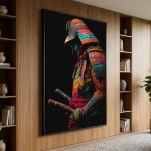 Quadro Samurai em Cores Vibrantes