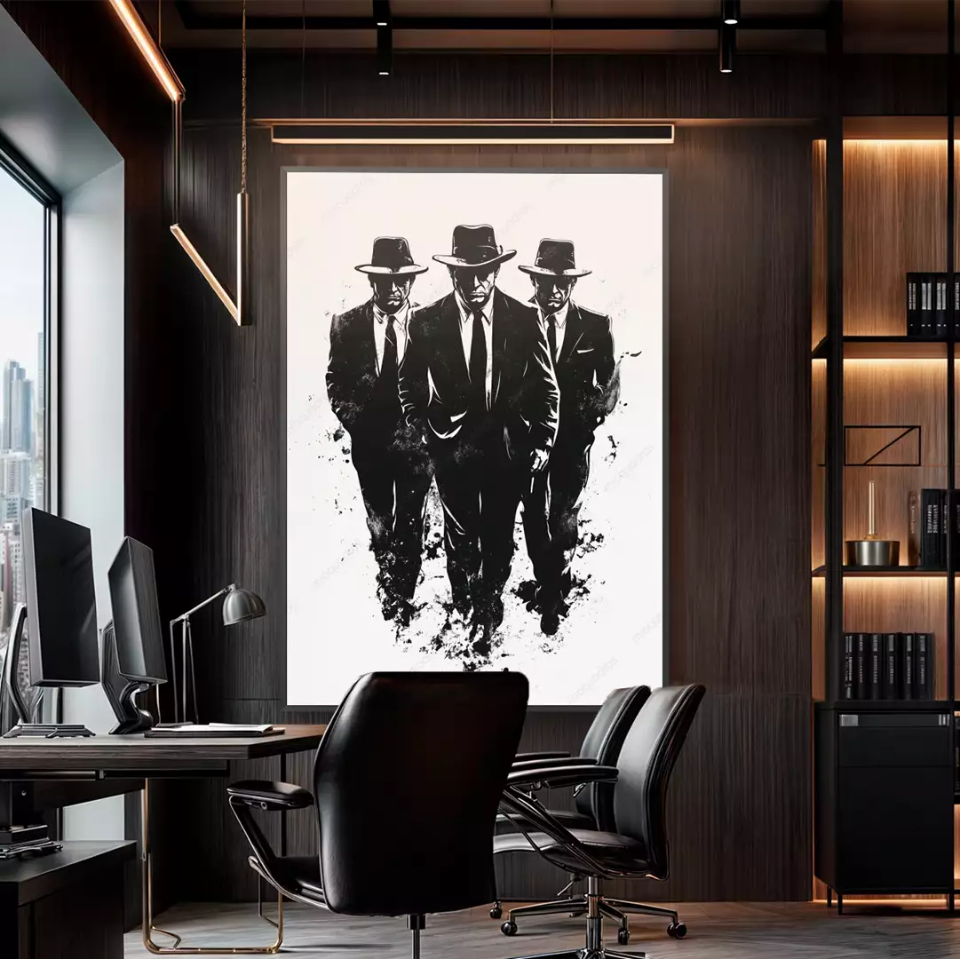 PRINT MAFIA シルクスクリーンプリント 額横42.5cm縦60cm Quadro Mafia - Mioquadros