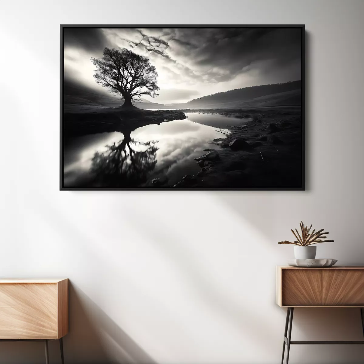 Quadro Paisagem preto e branco