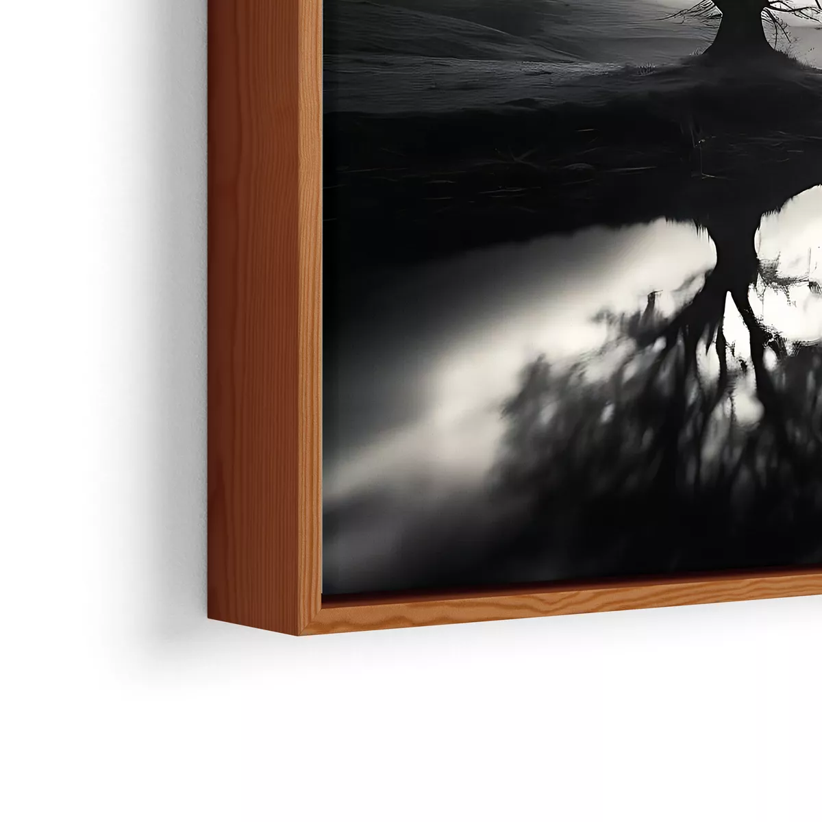 Quadro Paisagem preto e branco moldura canaleta