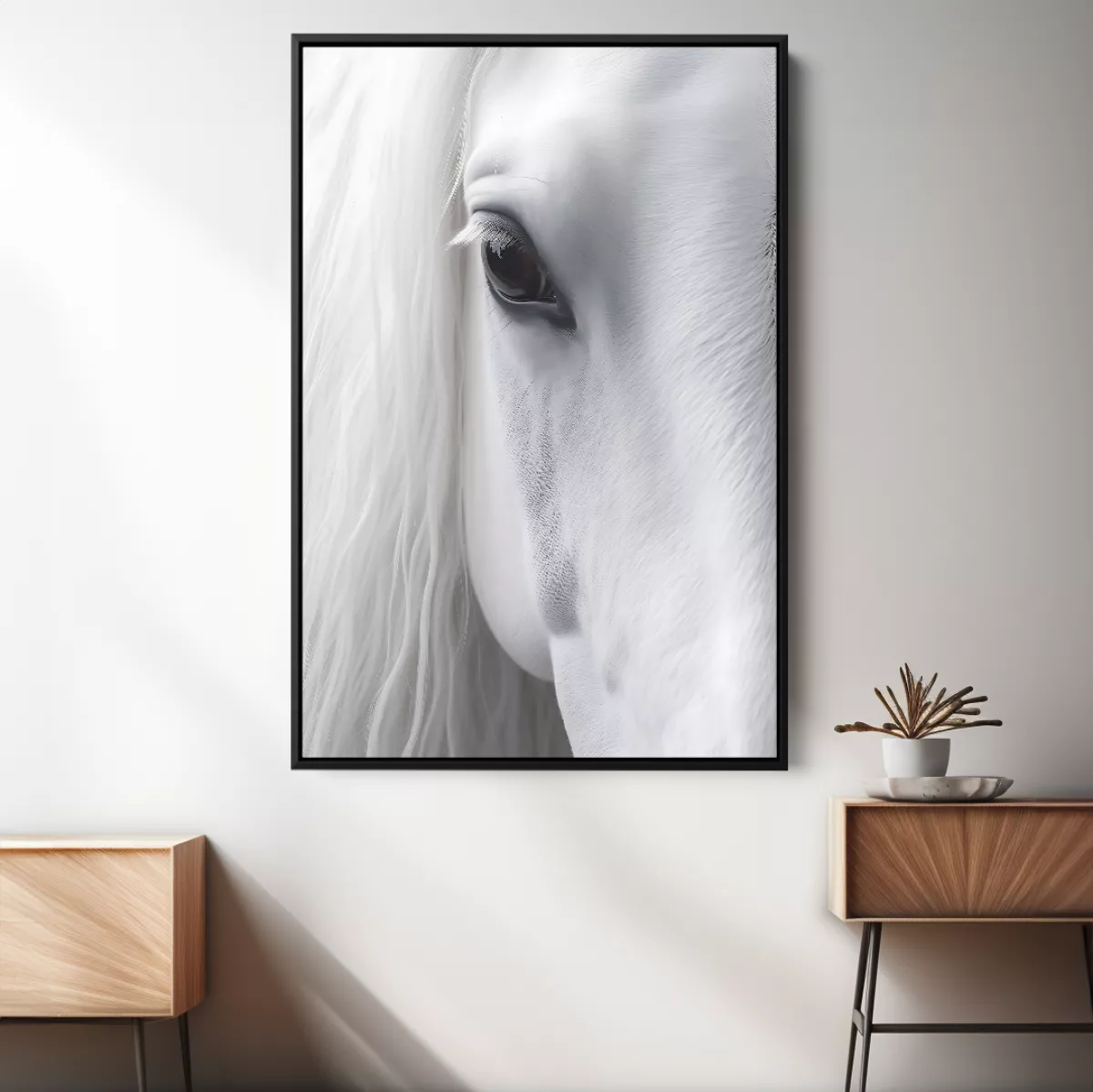 Quadro Retrato de cavalo branco