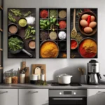 Cozinha decorada com quadro